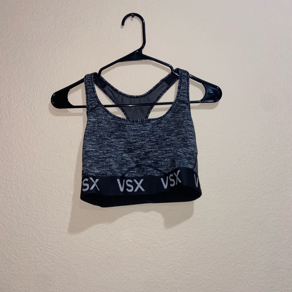 VSX grey sports bra racerback sleeveless super cute crop top fitness active wear - Picture 5 of 9